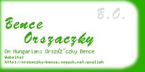 bence orszaczky business card